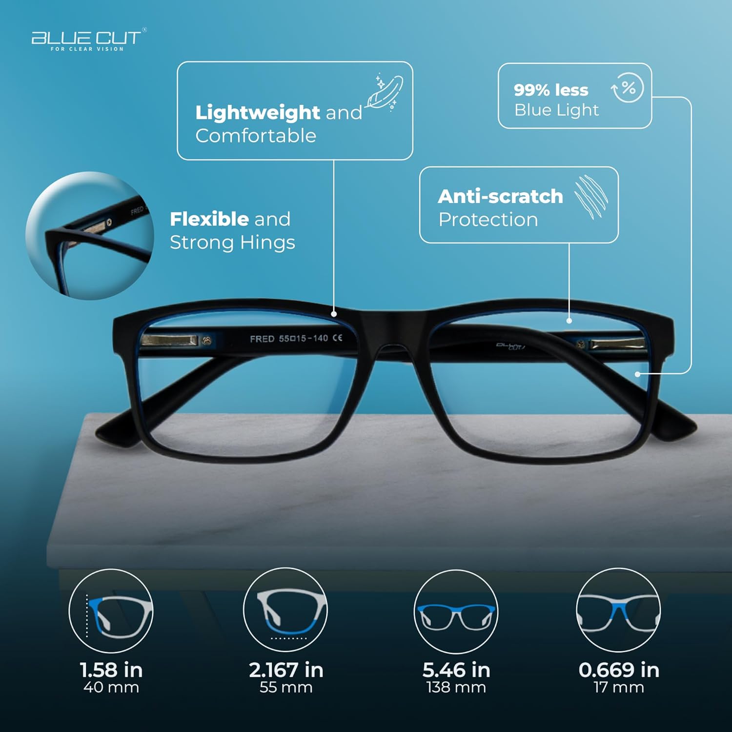 Blue Light Blocking Glasses For Men/Women Anti-Fatigue Computer Monitor Gaming Glasses Reduce Eye Strain Game Glasses - Image 3