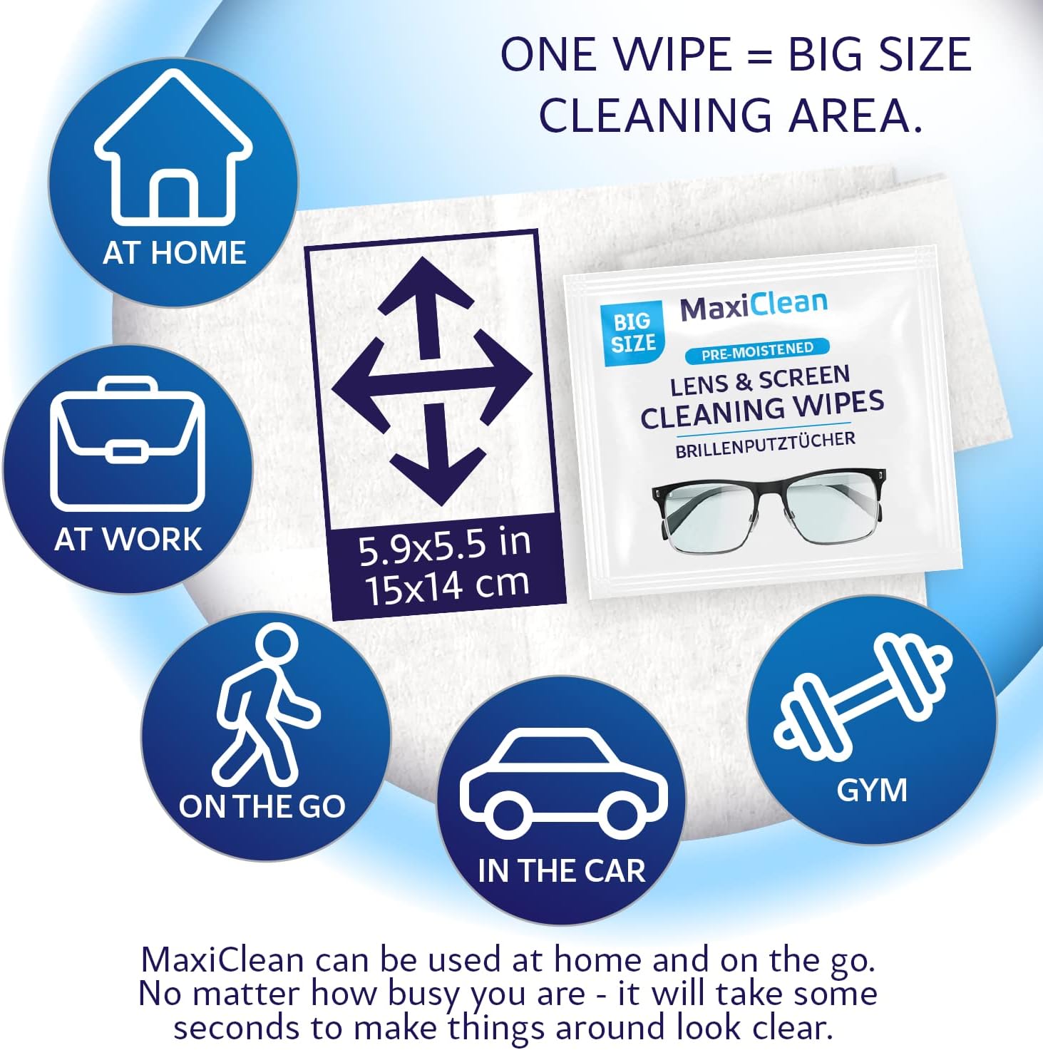 Glasses Wipes Lens Cleaner - Lens Wipes for Eyeglasses - 600 Pre-moistened Individually Wrapped Wipes for Eye Glasses, Electronics, Phone, Computer, Laptop Screen - Camera Lens Cleaner - Made in EU - Image 4