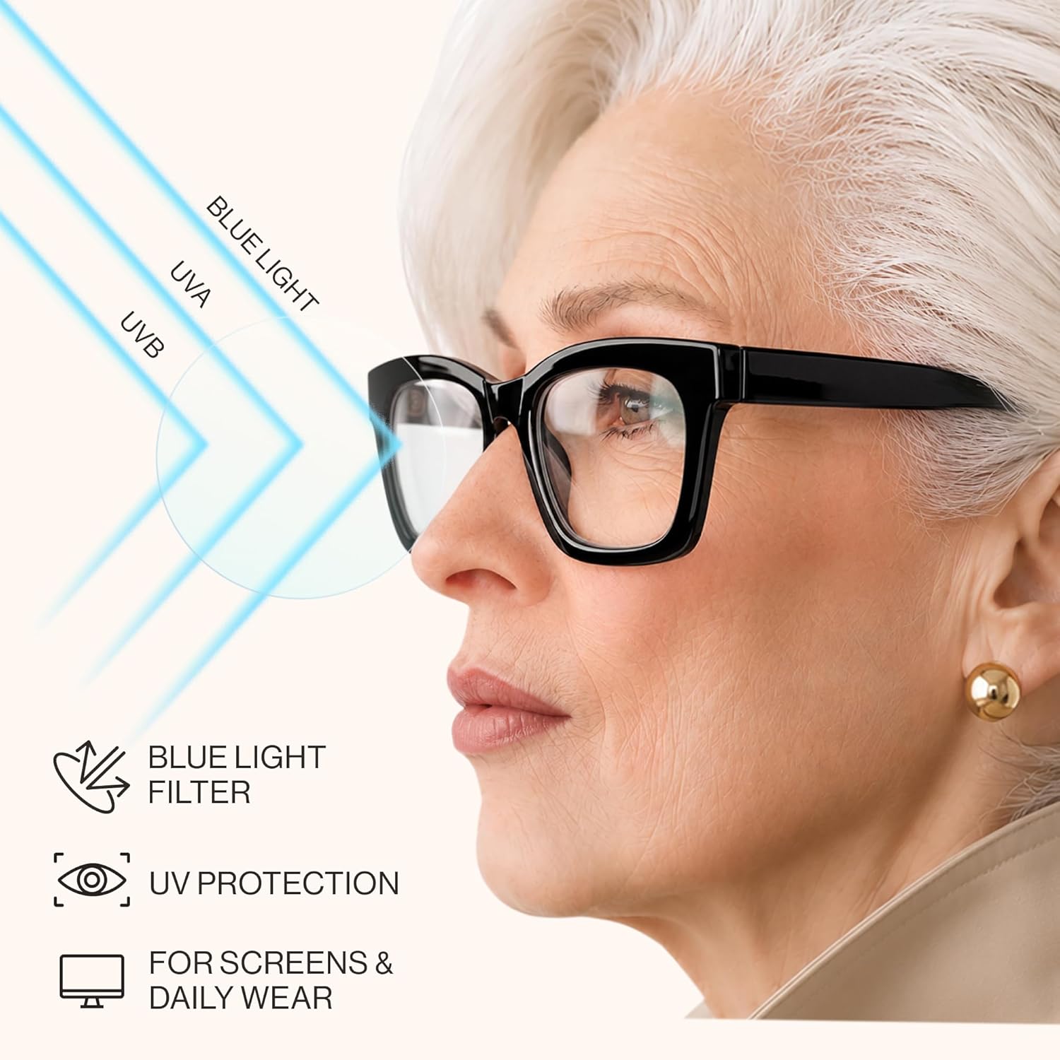 CCVOO 2.0 Style Reading Glasses for Women, Stylish Eyeglasses, Blue Light Readers, Cheaters, (A1 Mix) - Image 4