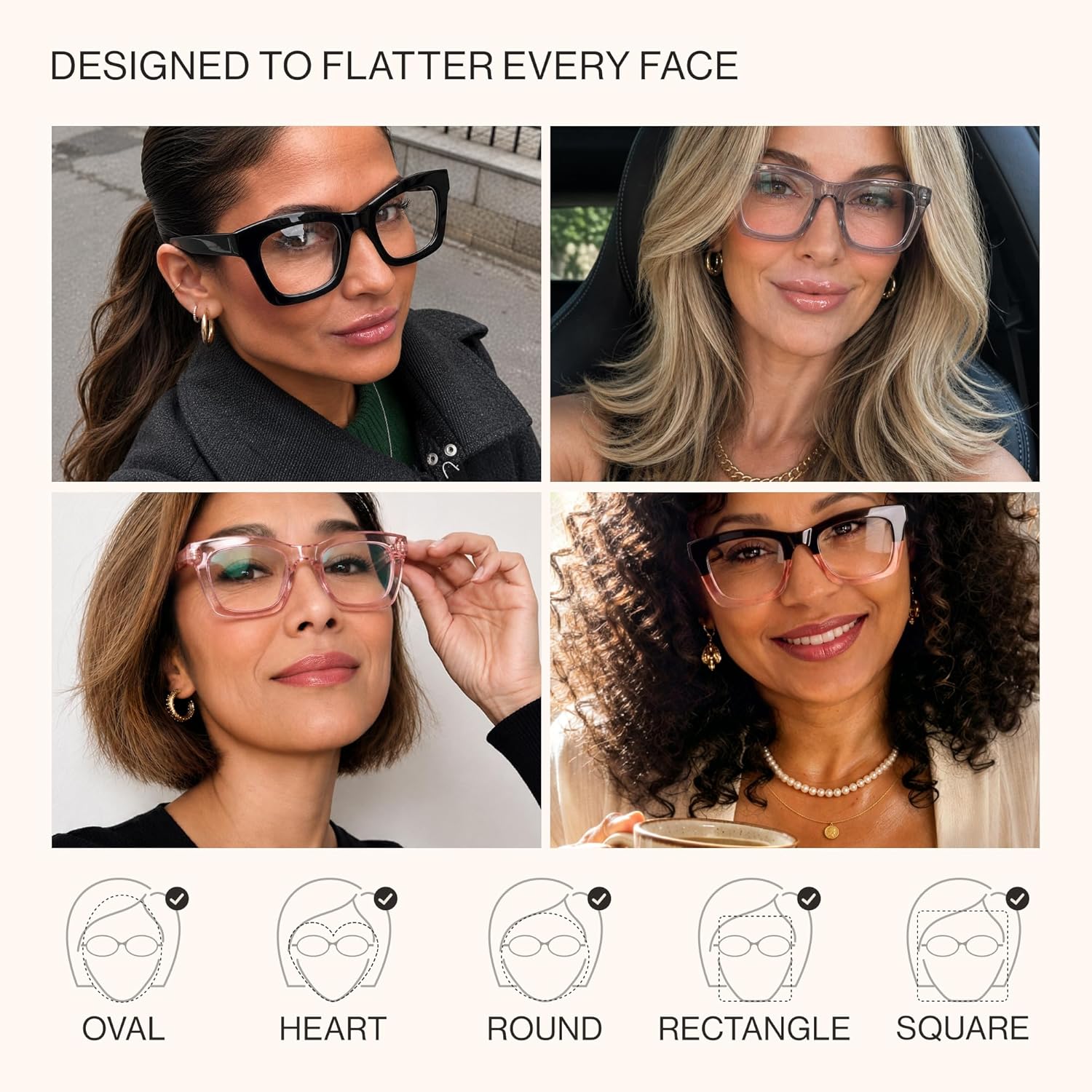 CCVOO 2.0 Style Reading Glasses for Women, Stylish Eyeglasses, Blue Light Readers, Cheaters, (A1 Mix) - Image 5
