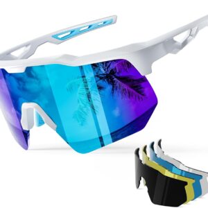 HAAYOT Polarized Sports Sunglasses for Men Women Youth Baseball Cycling Running Softball Biking Glasses 5 Lenses